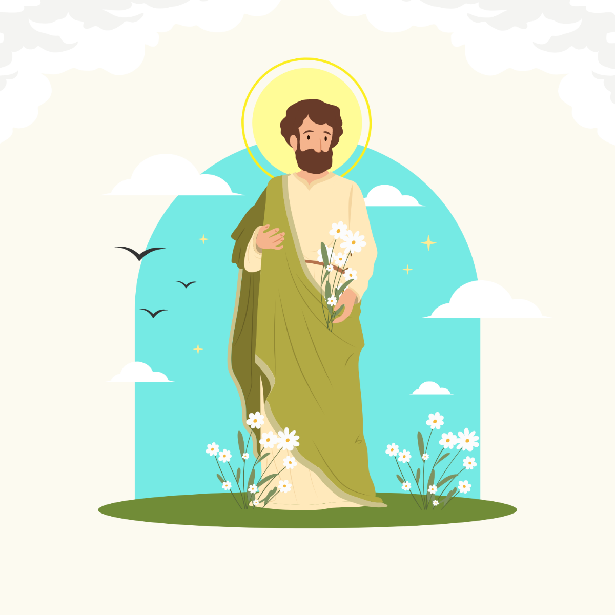 Happy Saint Joseph's Day Illustration Template