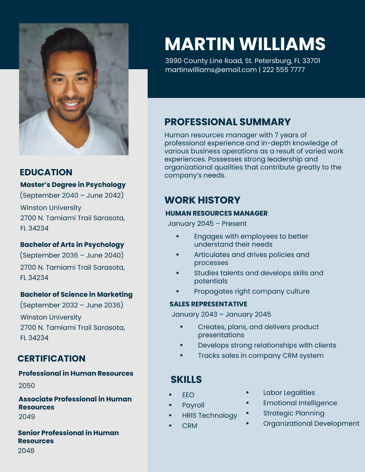 Vice President of Human Resource Resume Template
