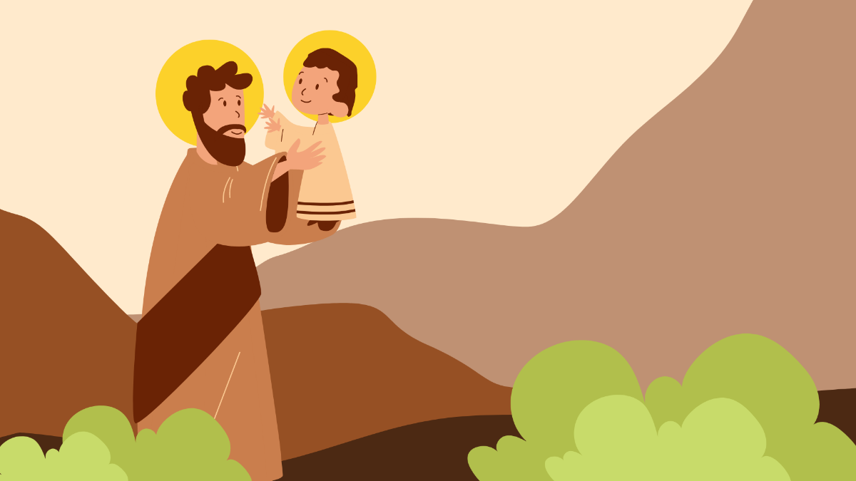 Free Saint Joseph's Day Cartoon Background Template