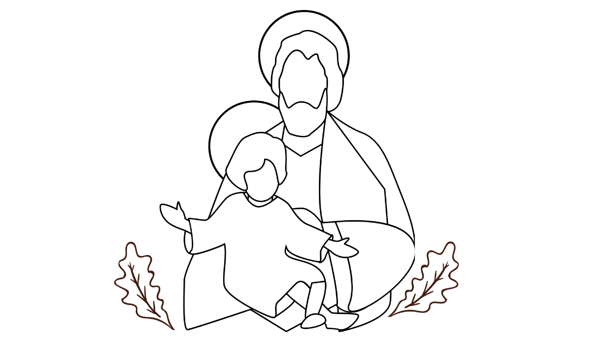 Saint Joseph's Day Drawing Background Template