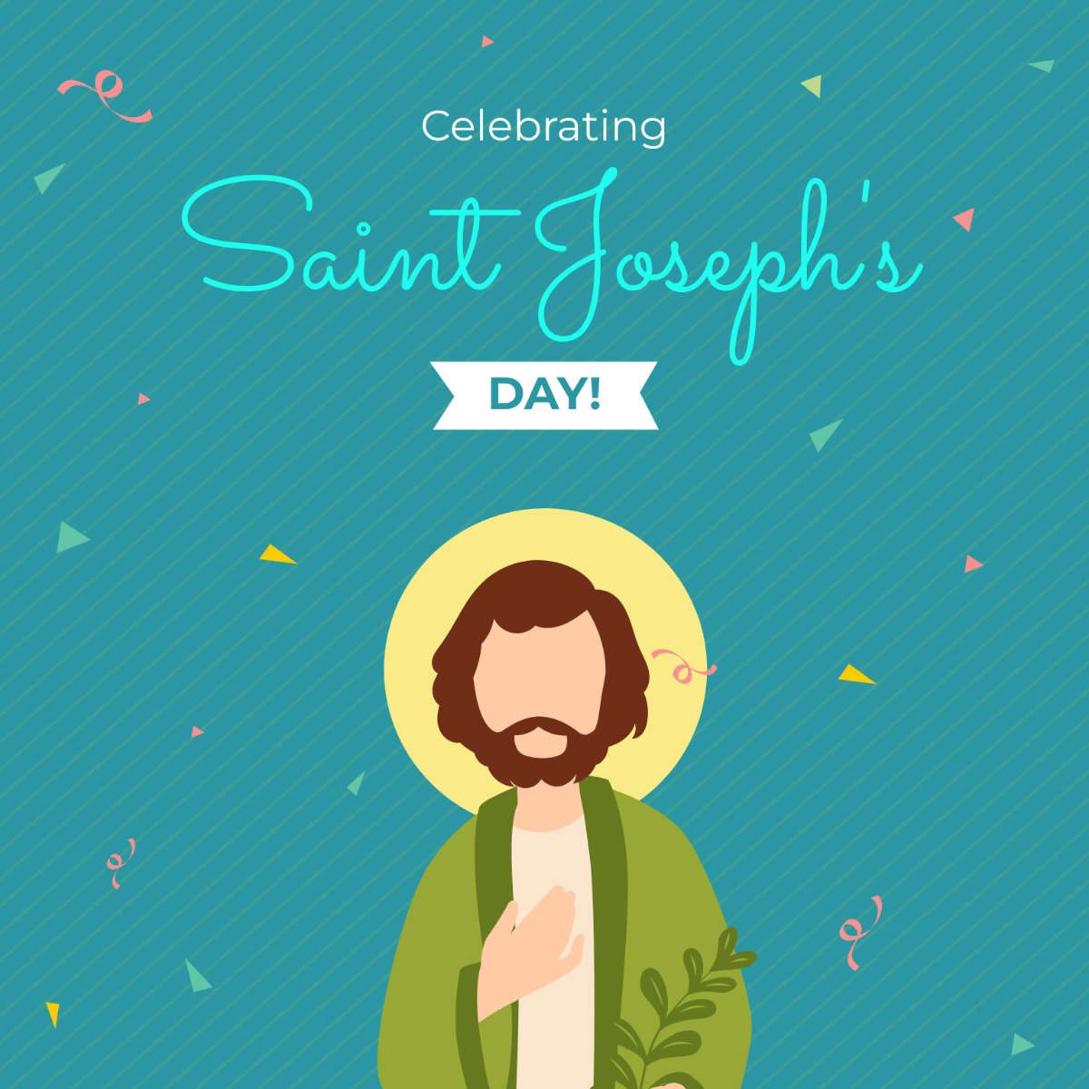 Saint Joseph's Day Celebration Vector Template