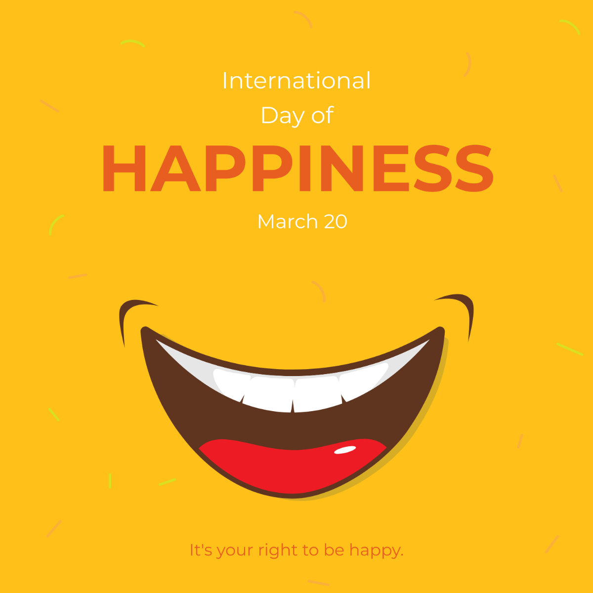 International Day of Happiness Flyer Vector Template