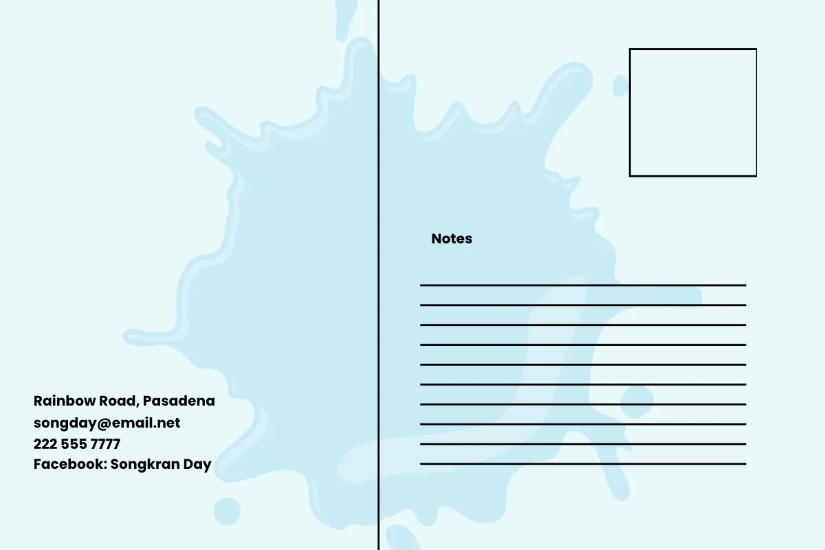 Free Songkran Post card Template to Edit Online