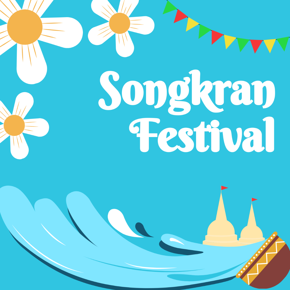 Free Songkran Vector Template