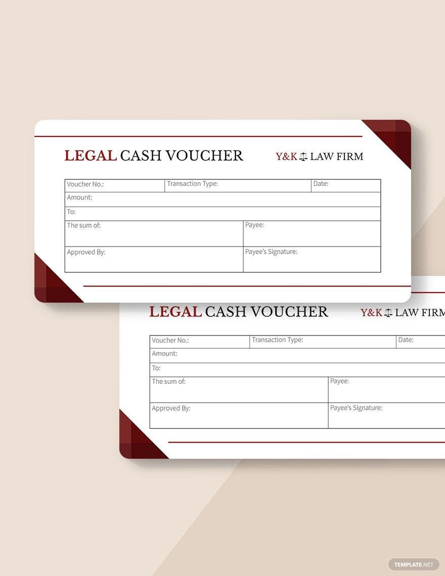 Legal Cash Voucher Template