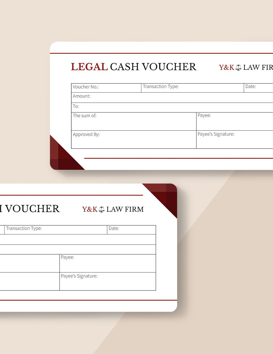 Legal Cash Voucher Template