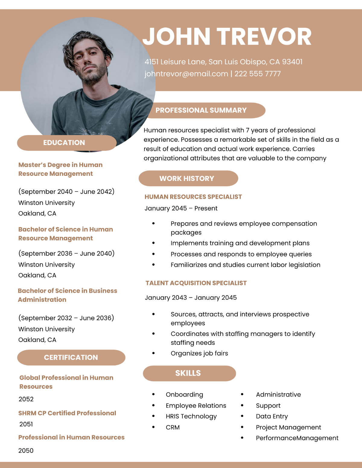 Simple Vice President of Human Resource Resume Template
