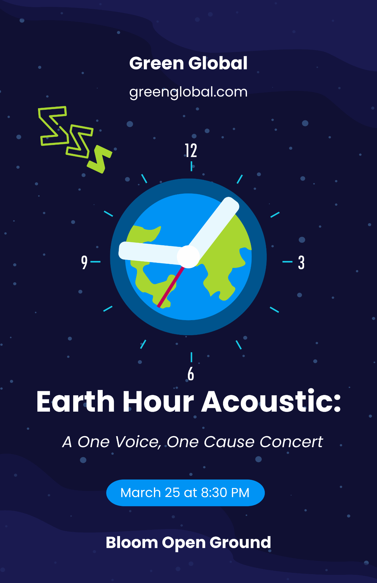 Earth Hour Simple Poster Template
