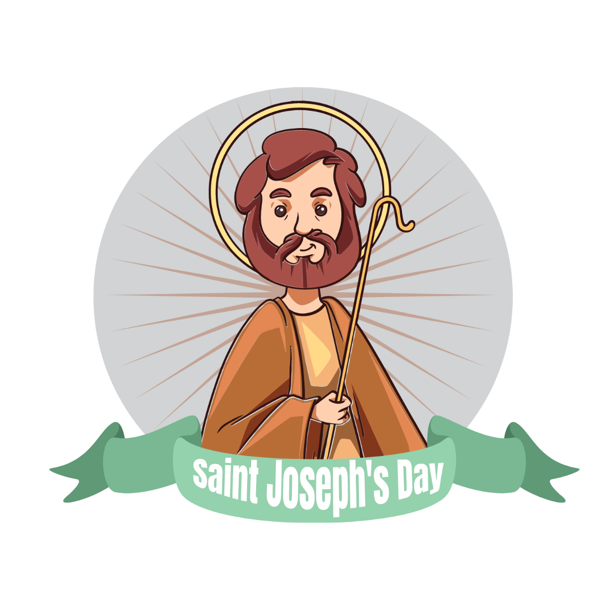 Saint Joseph's Day Clipart Vector Template