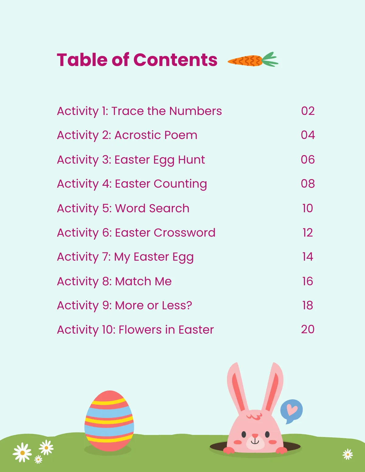 Free Easter Workbook Template to Edit Online
