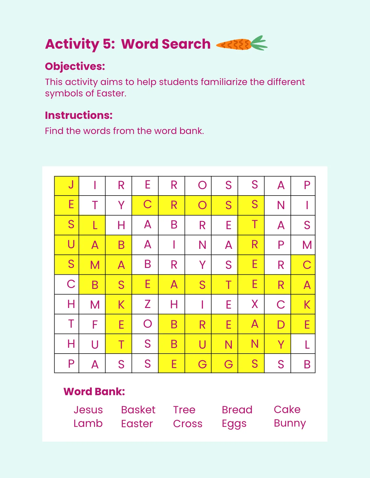 Free Easter Workbook Template to Edit Online