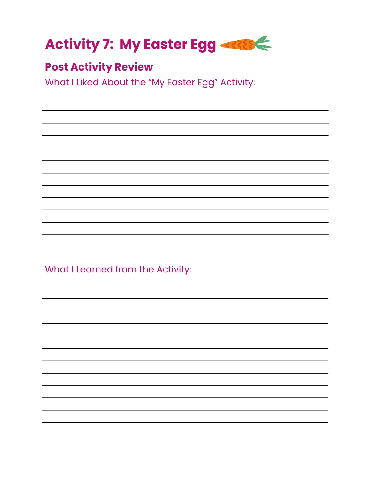 Free Easter Workbook Template to Edit Online