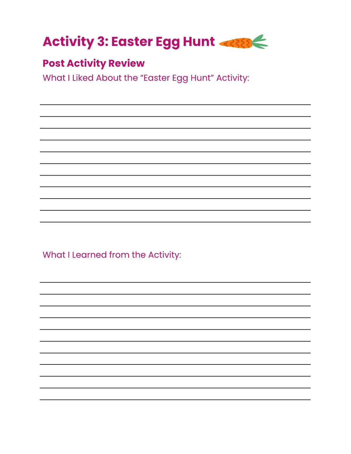 Free Easter Workbook Template to Edit Online