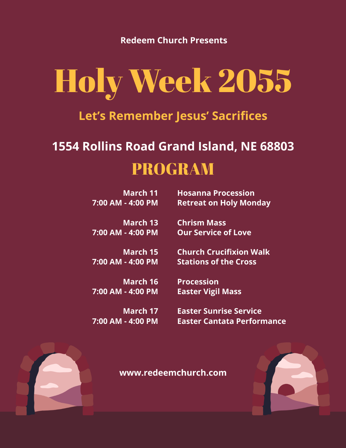 Holy Week Program Template - Edit Online & Download