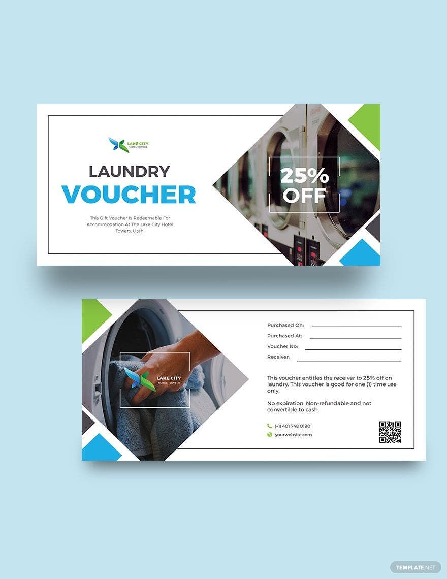 Free Hotel Laundry Voucher Template Illustrator Word Apple Pages 