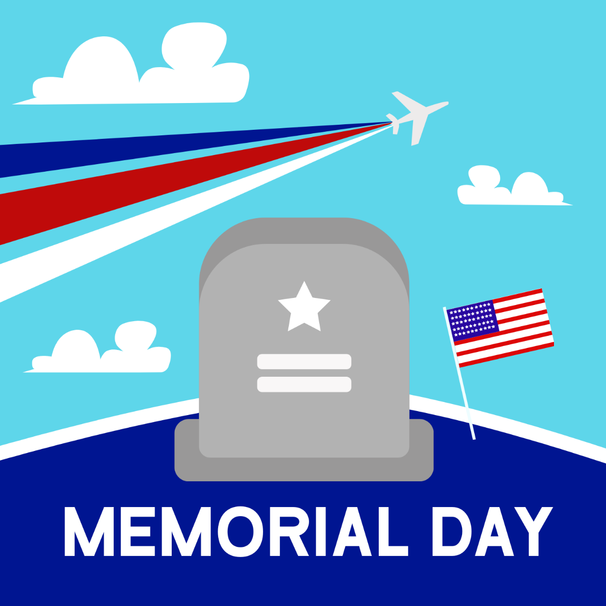Memorial Day Graphic Vector Template