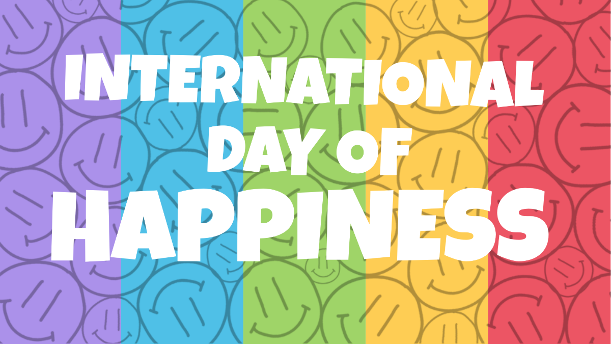 Free International Day of Happiness Drawing Background Template