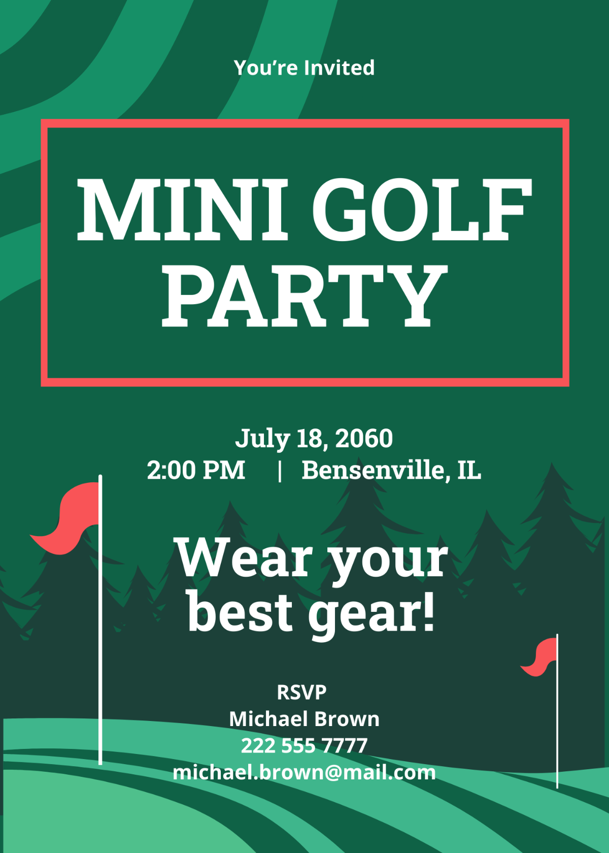 Golf Party Invitation Template - Edit Online & Download