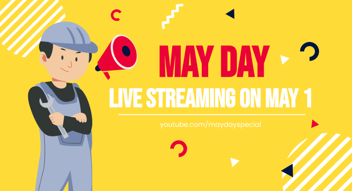 Free May Day Youtube Banner Template