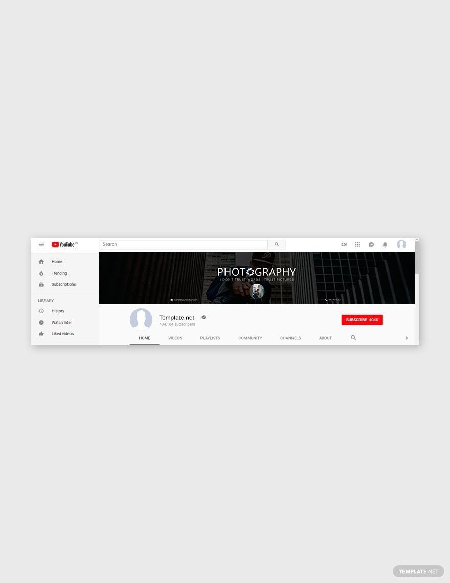 Photography YouTube Channel Template