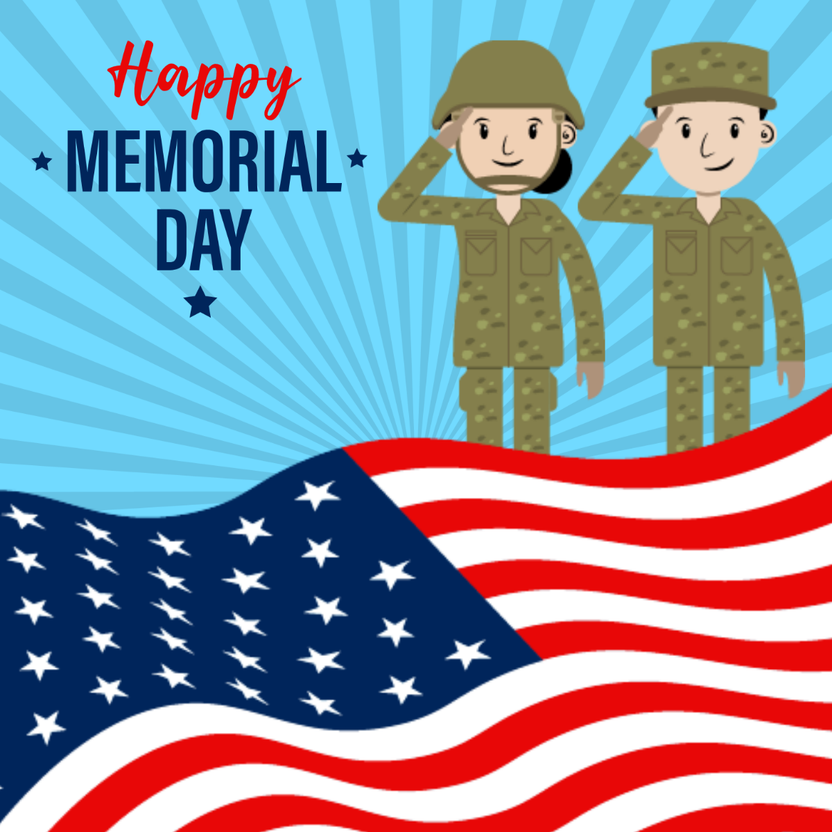 Happy Memorial Day Illustration Template