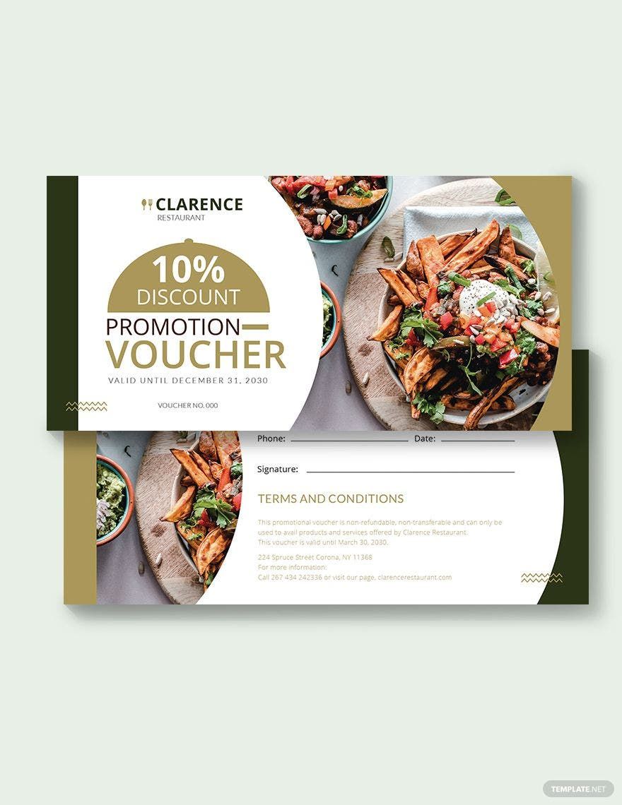 Restaurant Promotion Voucher Template