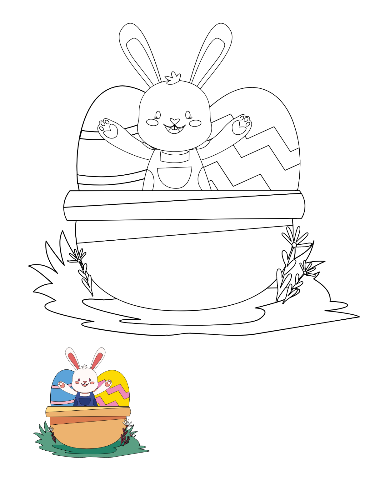 Free Easter Coloring Page Template