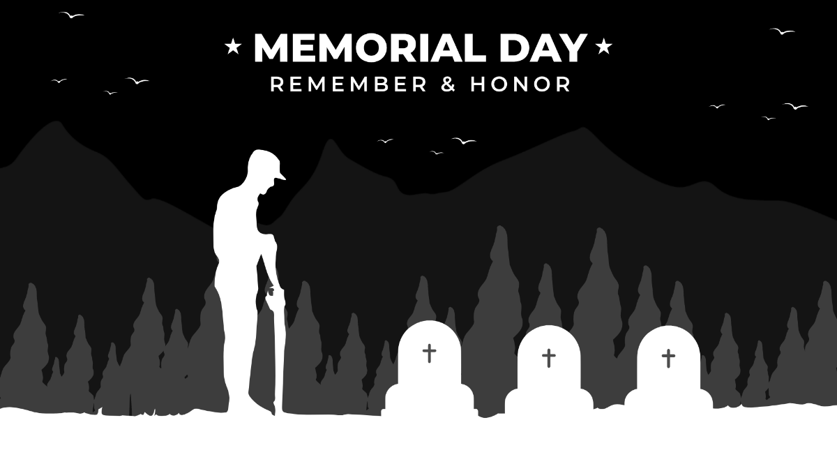 Memorial Day Black Background Template
