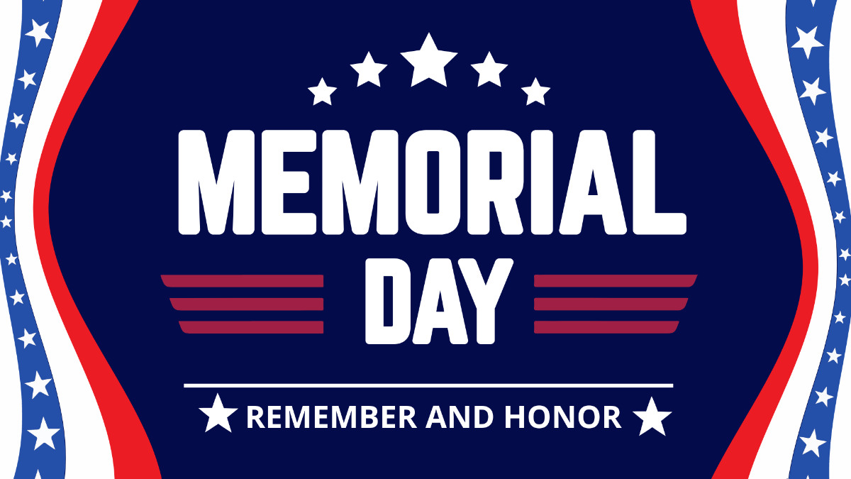 Memorial Day Banner Background Template