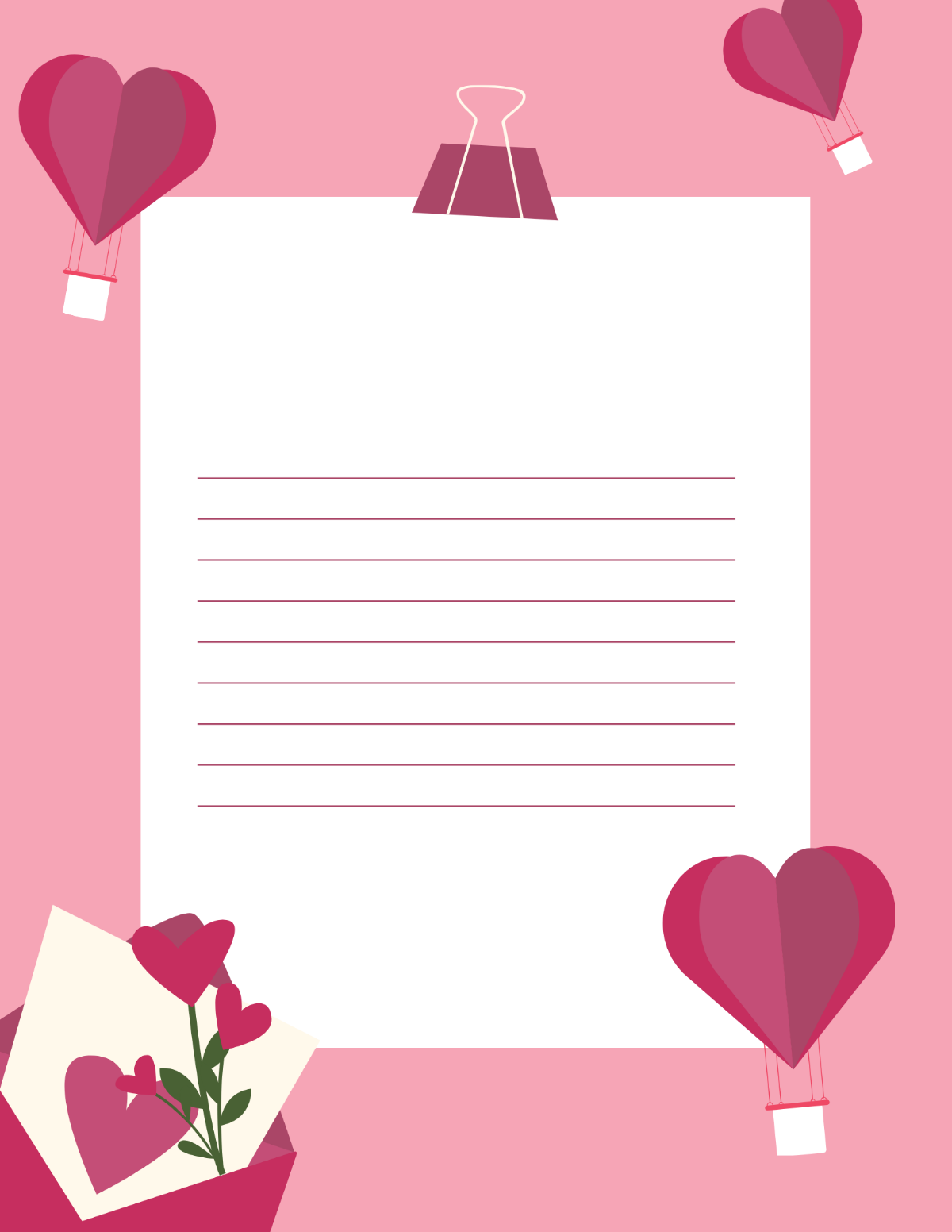 Romantic Letter Background Template