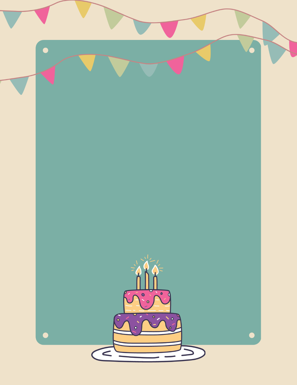 Cake Letter Background Template