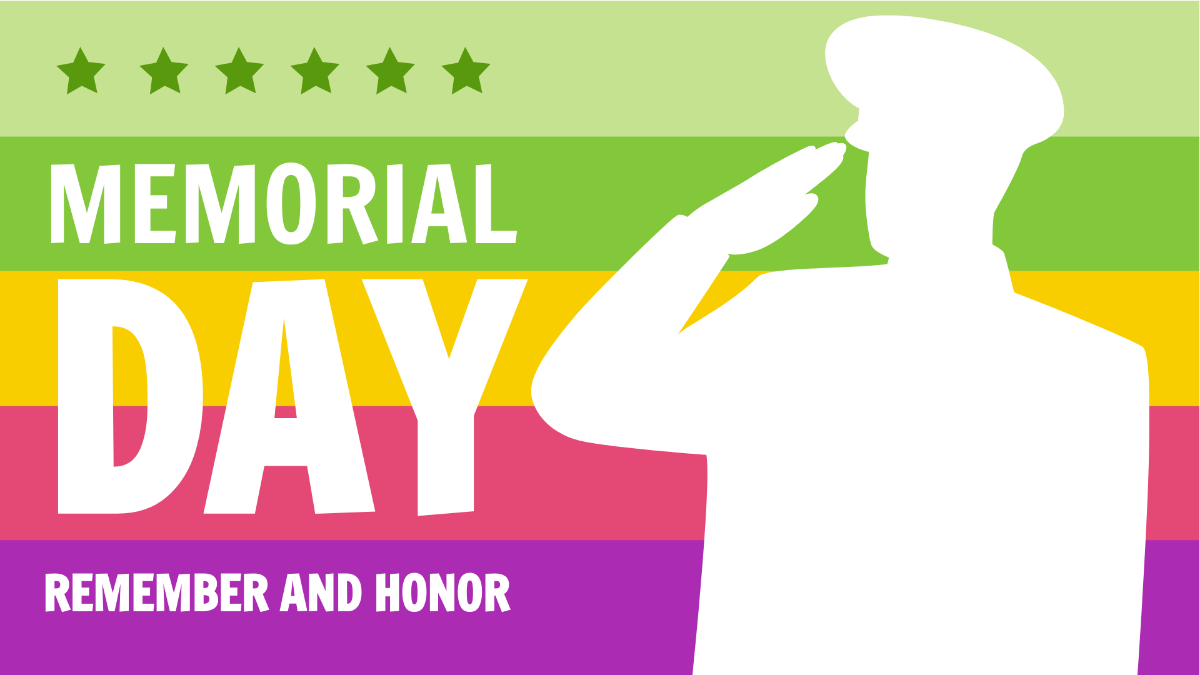 Memorial Day Colorful Background Template