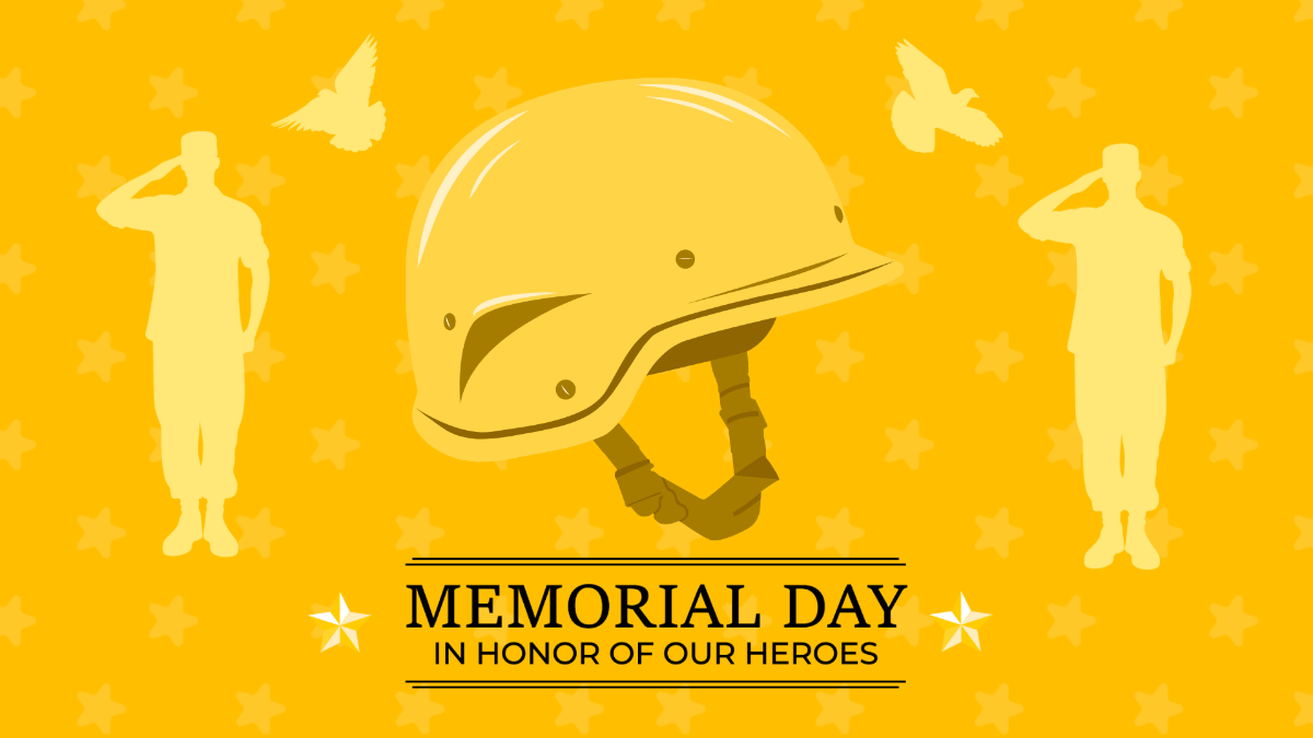 Memorial Day Gold Background Template