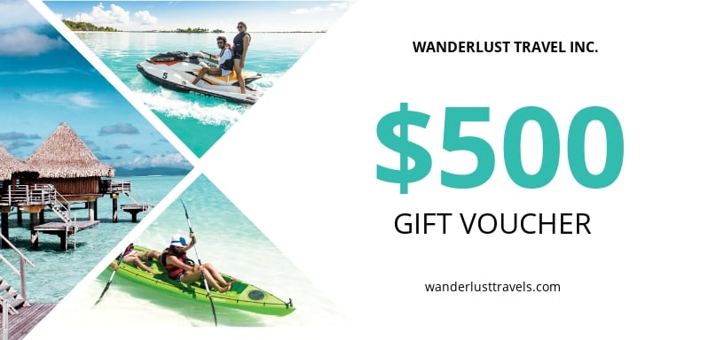 travel voucher with 10 additional value
