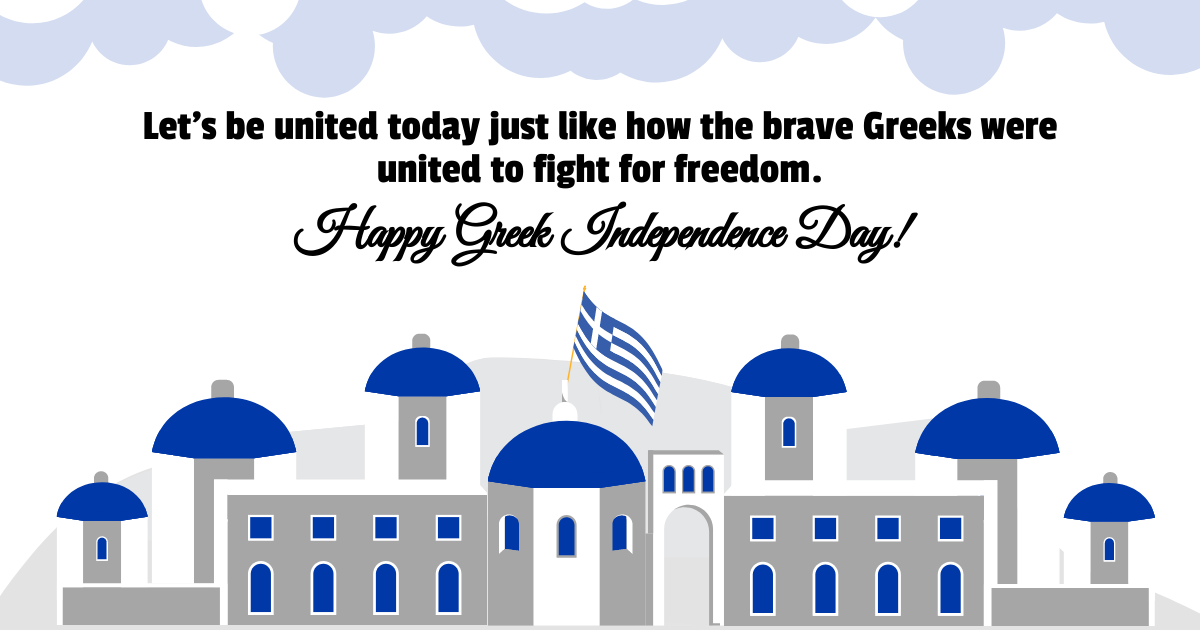Free Greek Independence Day Facebook Post Template