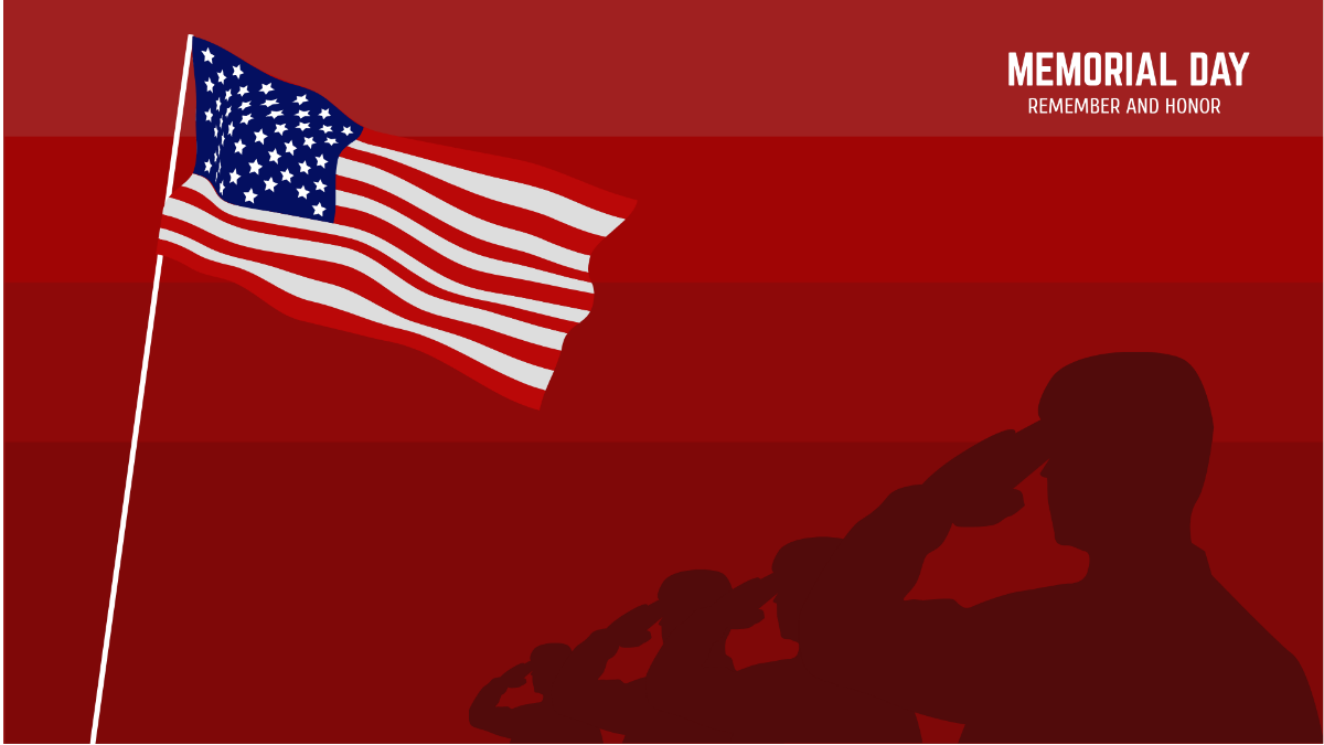 Memorial Day Red Background Template