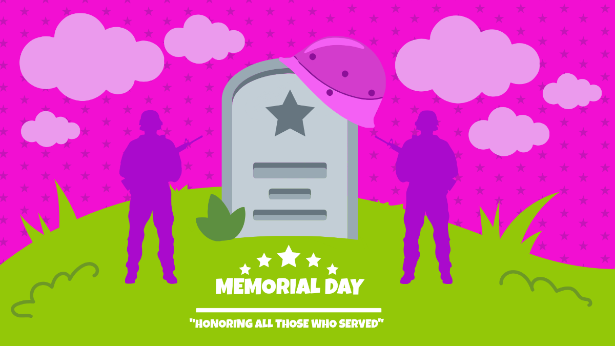 Memorial Day Pink Background Template
