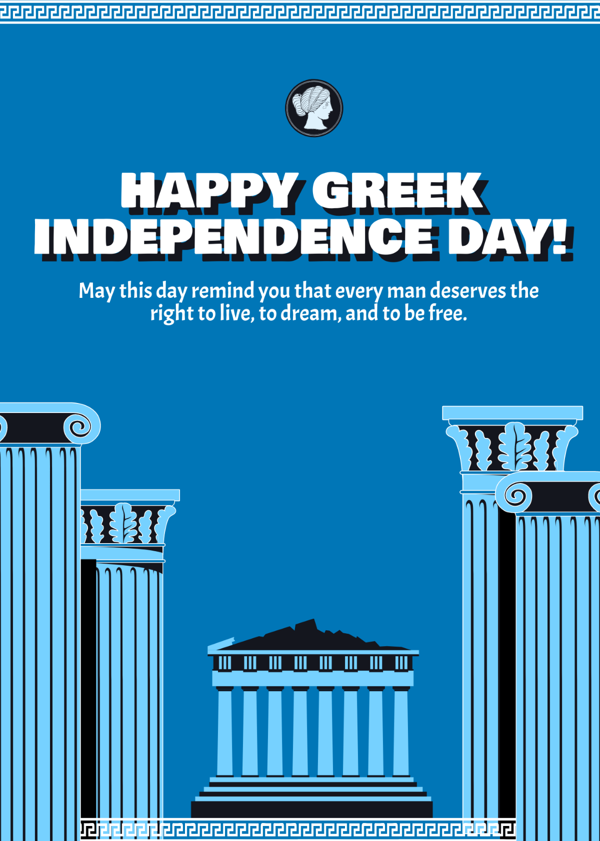 Free Greek Independence Day Greeting Template