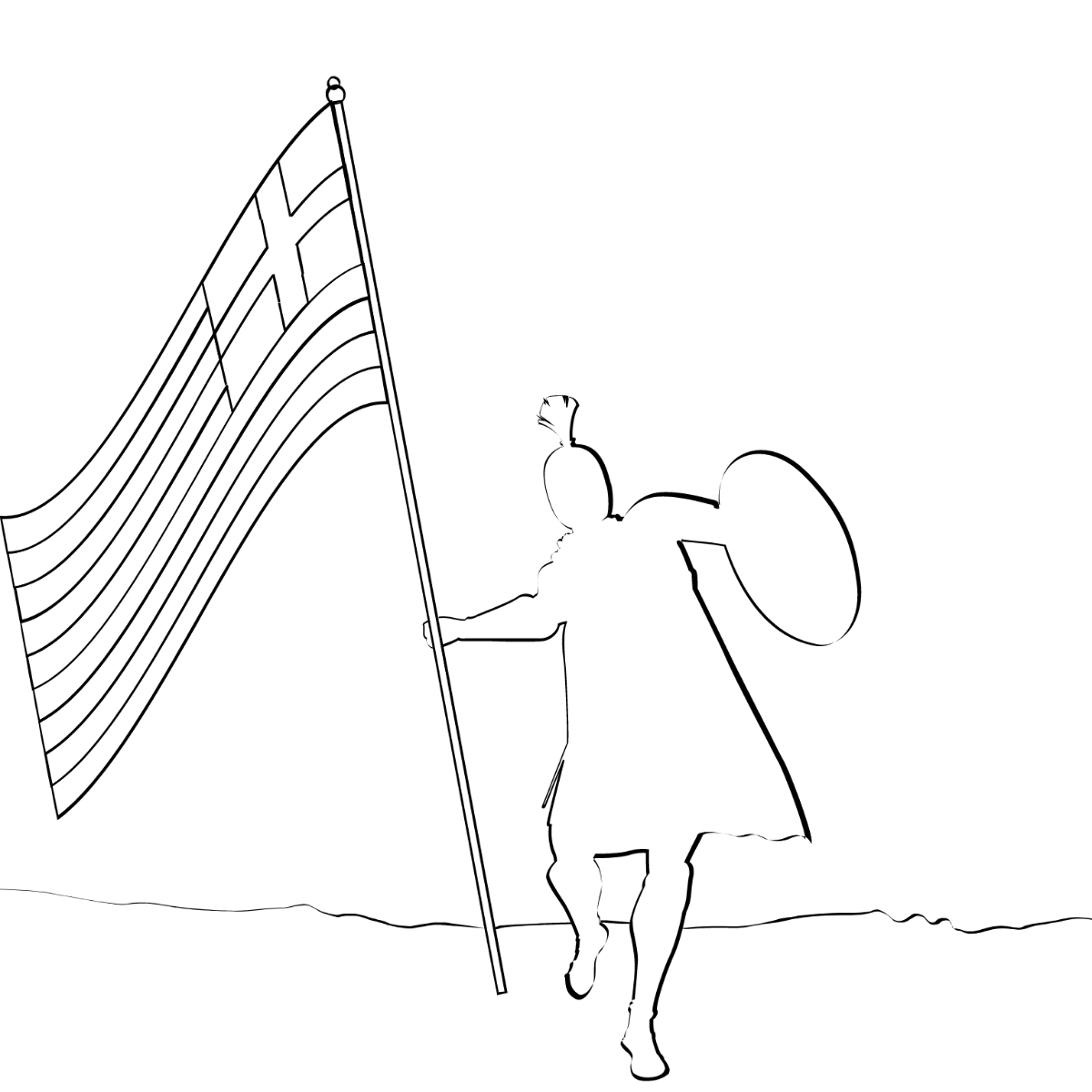 Greek Independence Day Drawing Template