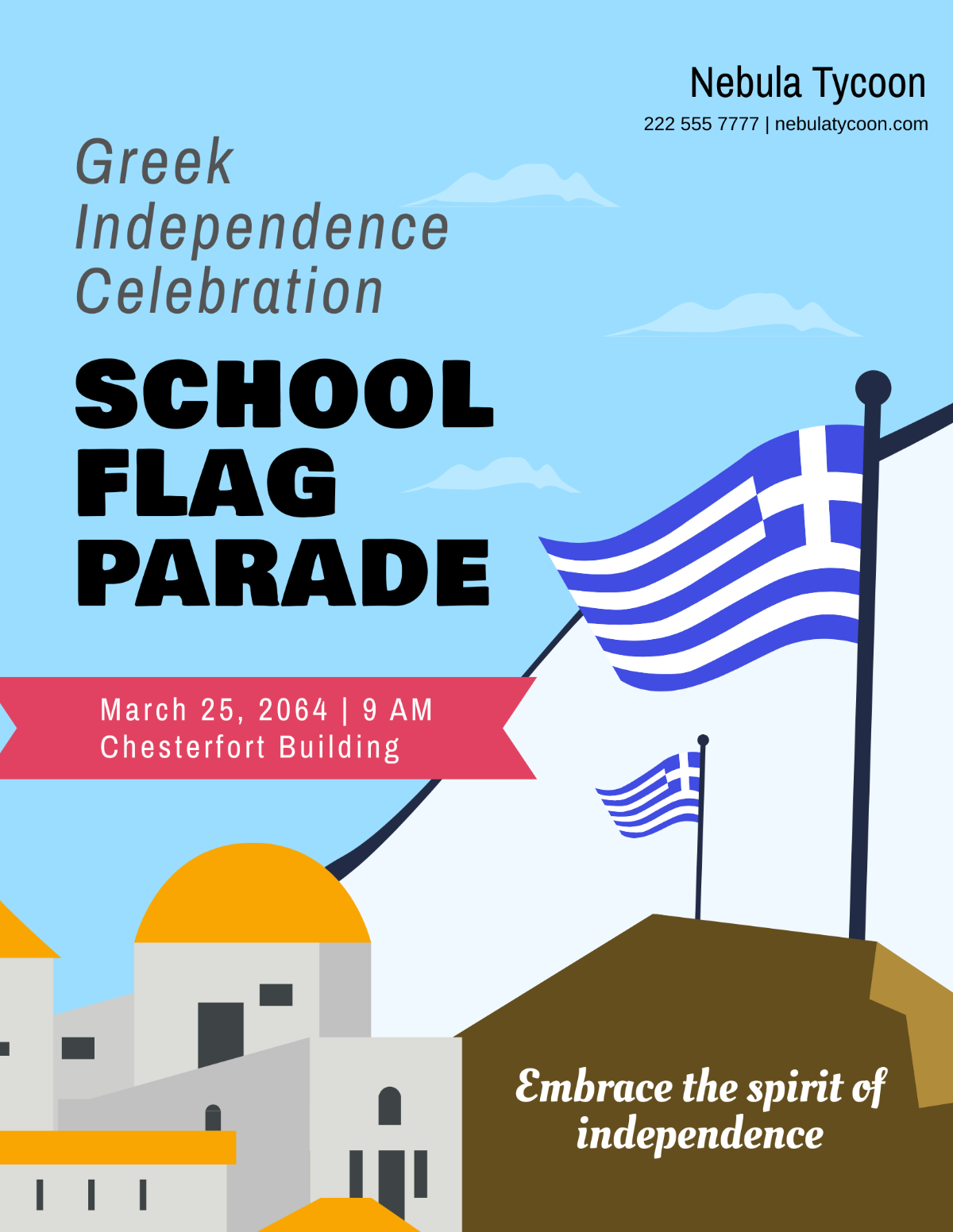 Greek Independence Day Flyer  Template - Edit Online & Download