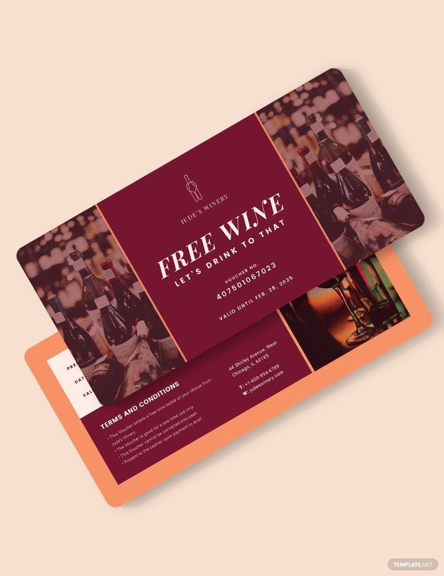 Private Wine Voucher Template in Word, Illustrator, PSD, Apple Pages, Publisher