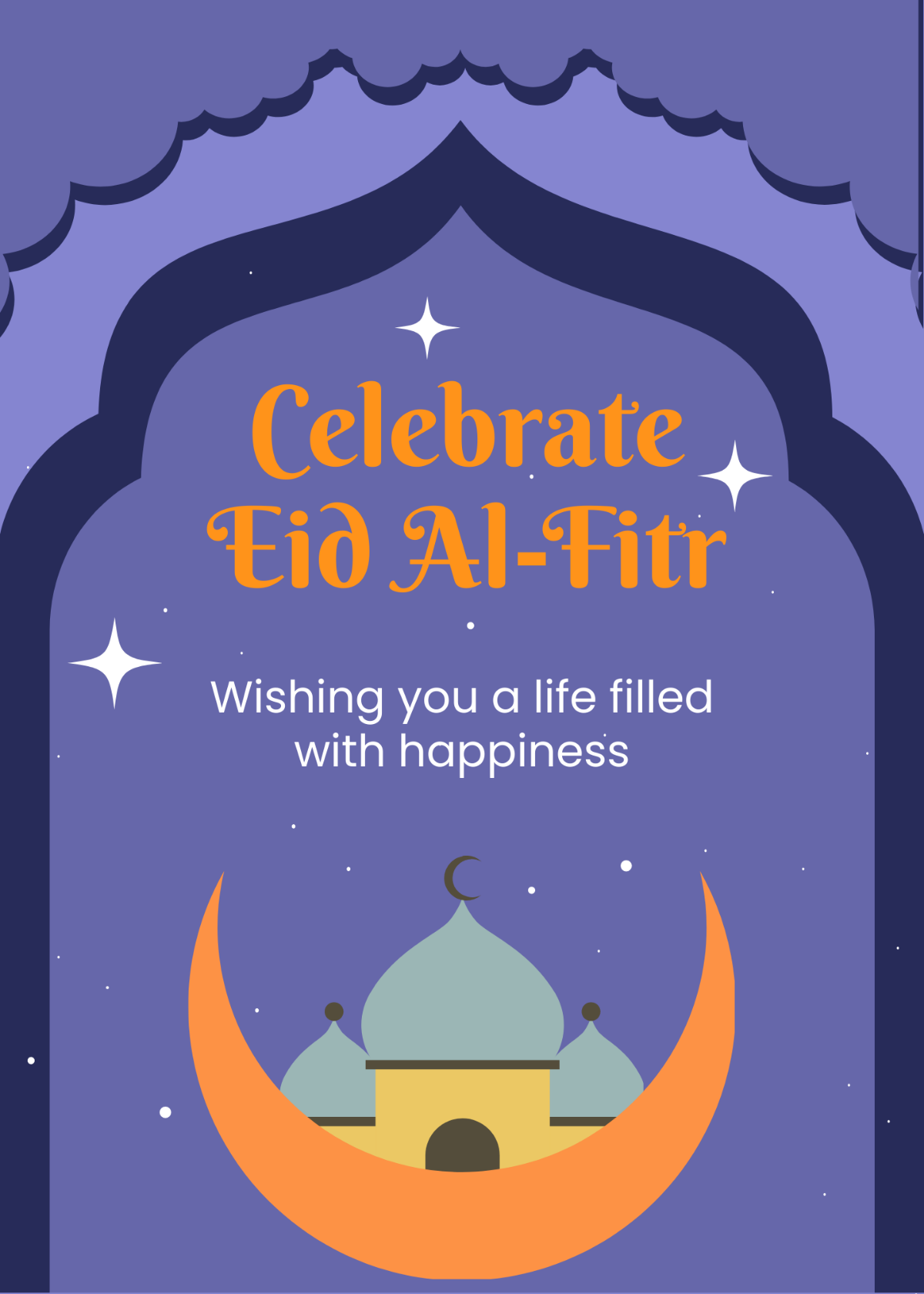 Eid al-Fitr Day Greeting Card Template