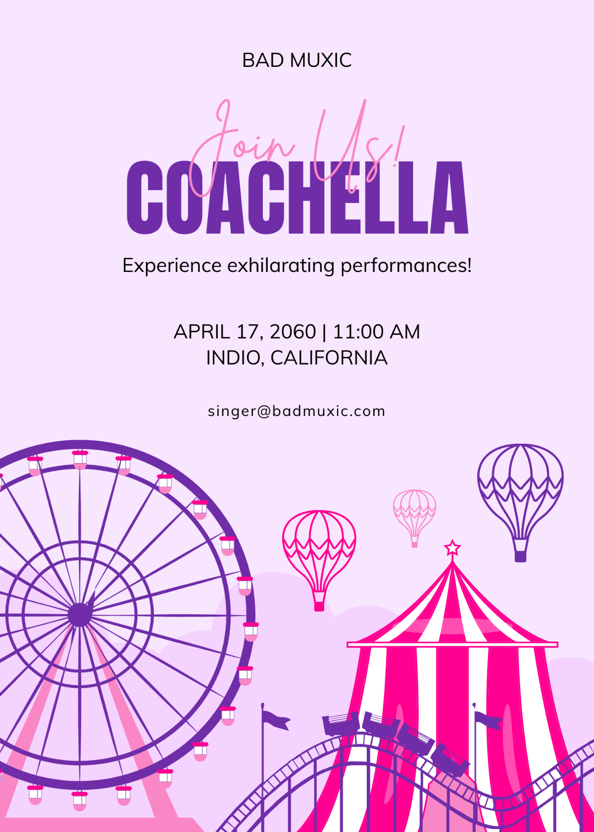 Coachella Invitation Template - Edit Online & Download