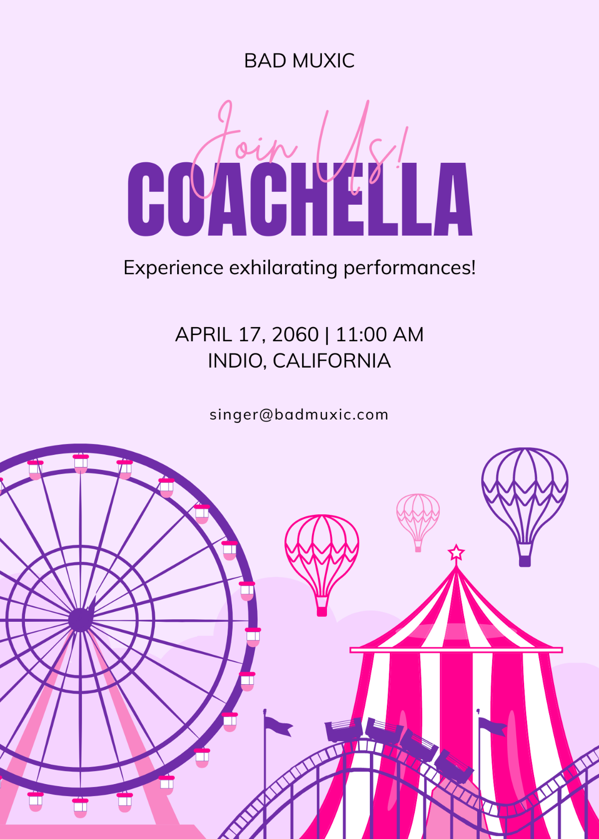 Coachella Invitation Template