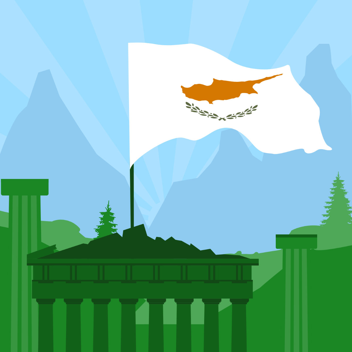 Cyprus National Day Vector Template