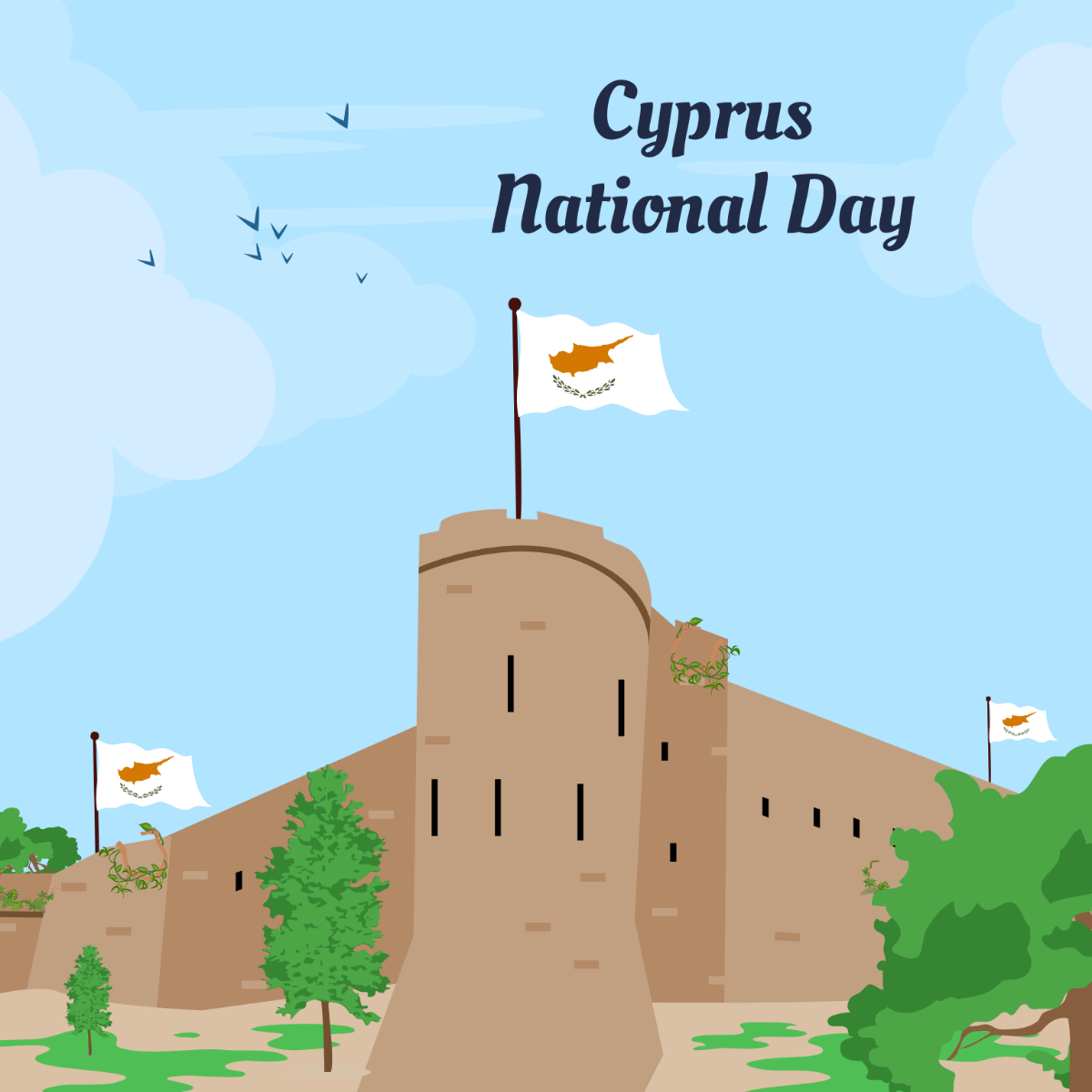Free Cyprus National Day Illustration Template