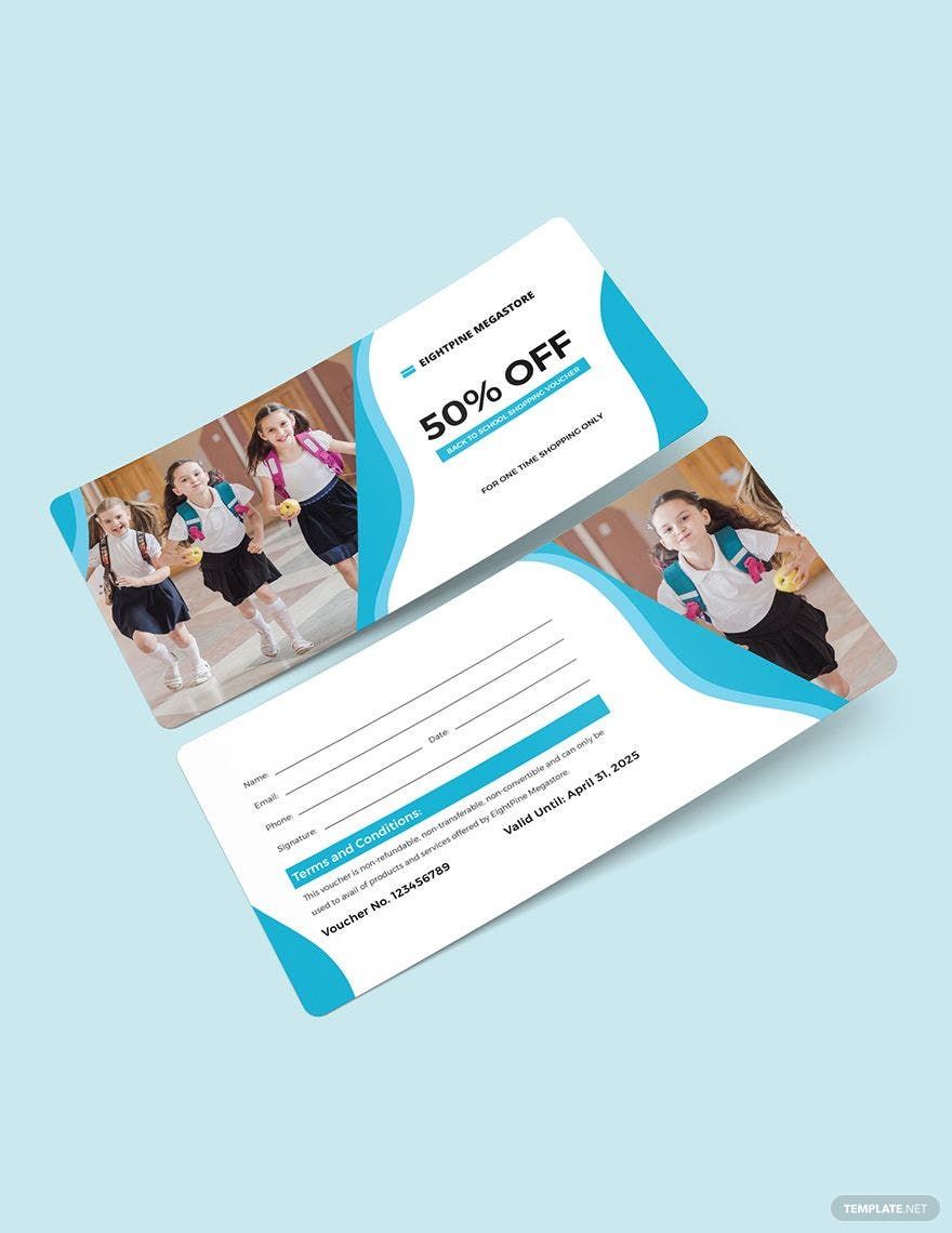 School Uniform Shopping Voucher Template in Word, Illustrator, PSD, Apple Pages, Publisher
