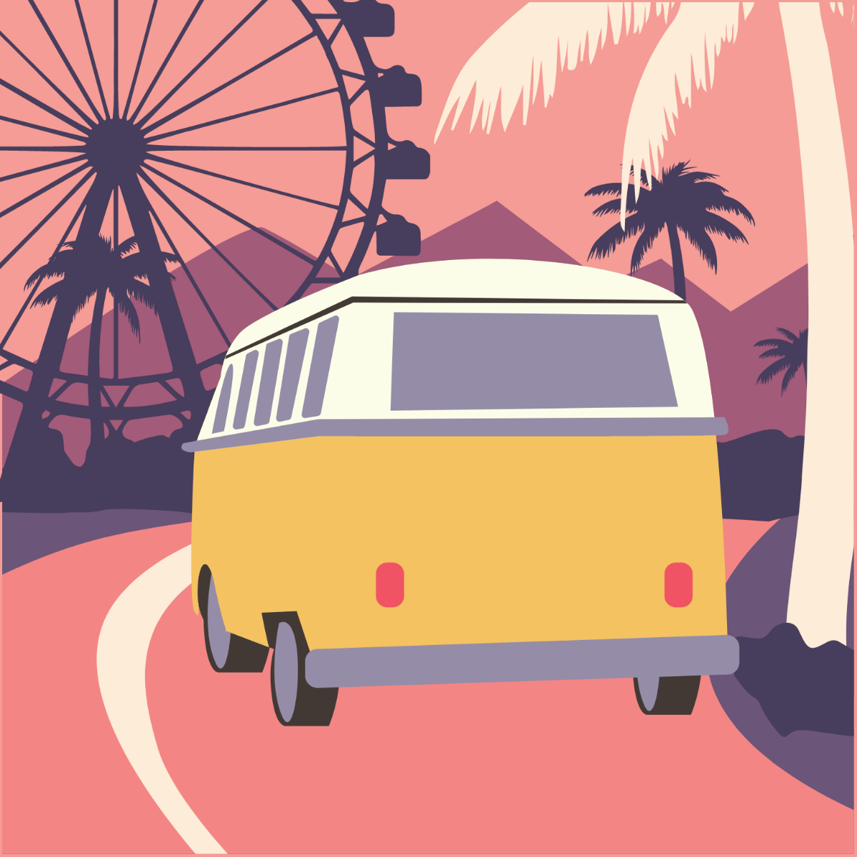 Free Coachella Illustration Template