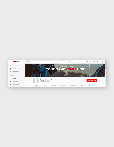 Free Nature Youtube Channel Art Template Psd