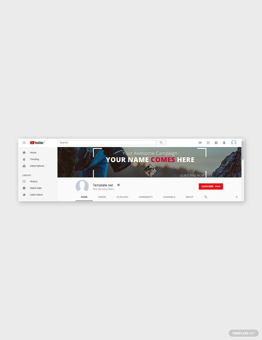 YouTube Channel Art Photography Template
